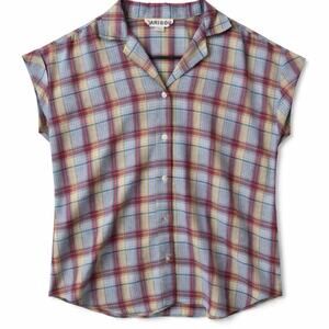 Vintage 90s Plaid Sleeveless Button-Up Top Caribou Cabincore vibes